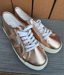 Superga Rose Gold Metallic Platforms size 8