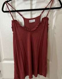 Red Maroon Heart Neckline Cami Top