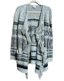 CAbi Cardigan Womens Style 3701 Small Shetland Fringe Waterfall Tunic Sweater