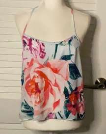 In Bloom By Jonquil Size Small Pajama Tank Floral Lace Back Adjustable Straps