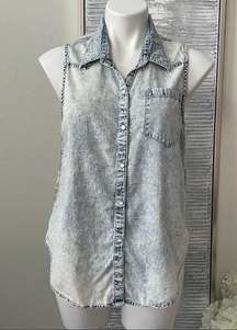 Eunina Women’s Acid Wash Sleeveless Top Size L