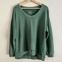 Womens Oversized Pull Over Sweater Washed Green small