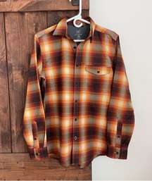 George Small Flannel Orange Plaid Button Down Shirt Evermore Taylor Swift