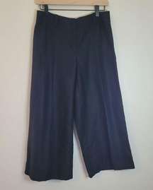 LOFT Black Linen Blend Marisa Wide Leg  Pants