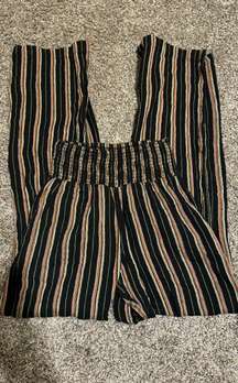 High Waisted Wave Stripe Pants