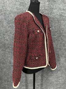 Jealous Tomato Blazer Womens Large Multicolor Open Front High Hip Retro‎ Glam