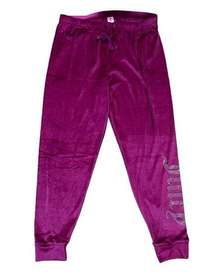 Juicy Couture Soft Pink Velour Lounge Pants Sparkly Bejeweled “Juicy” Medium