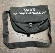 Vans Off the Wall Black White Logo Laptop Messenger Bag