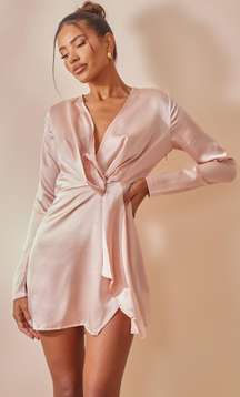 Satin Wrap Dress