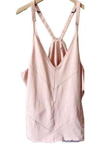 Free People Movement Pink Racerback Oversized Sweatshirt Tank With Pockets M