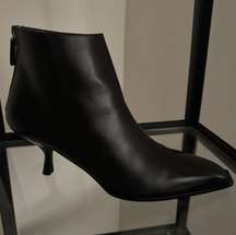 Black Leather Booties SZ 40