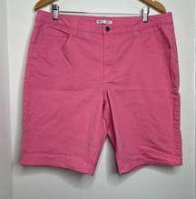 Riders by Lee Pink Denim Jean Shorts Mid Rise Bermuda Length Women’s Size 18 M