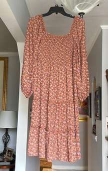 Pretty AUW Floral Smocked Dress Sz L