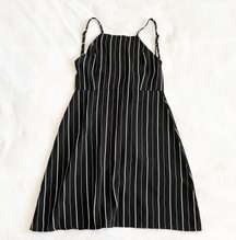 Black Stripe Halter Dress