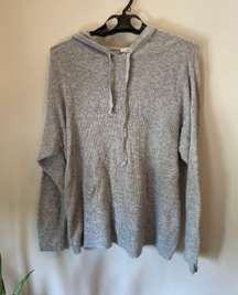 LOFT Grey Pullover Knit Hoodie Size Extra Large  