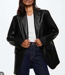 Oversized Leather Blazer