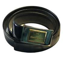 Skinny Black Patent Leather Belt