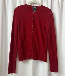 Red Wool, Cashmere, & Angora Rabbit Hair Cardigan Sweater Sz Small