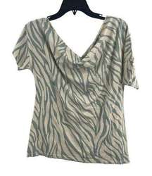 Zebra Stripe Short Sleeve Tee Small New