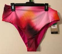 New NWT Nike Women's Aurora Reversible High Waist Bikini Bottom Size XL Pink