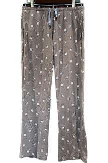 Women’s Printed Woven Pajama Pants In Gray Sz M EUC