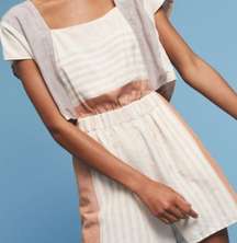 ANTHROPOLOGIE Striped Linen Romper