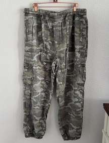 American Eagle Camo Camouflage Elastic Waist Jogger Cargo Utility Large