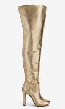 🆕 Brian Atwood x Express Metallic Over the Knee Heeled Boot