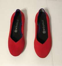 Rothy’s red round toe flat shoes women size 8.5 W