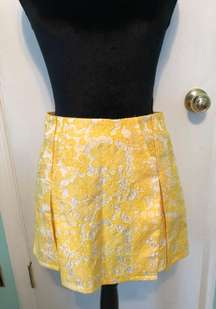 Yellow Mini Floral Skirt Size Small 