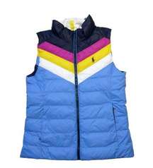 NWT Polo Ralph Lauren Golf Retro Chevron Stripe Reversible Puffer Vest S