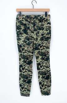 Pilcro High Rise Skinny Camo Corduroy Pants Button Fly Green Size 27