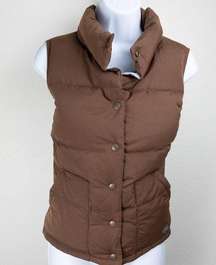 Polo Jeans Brown Blue Women Reversable Down Puffer Vest M