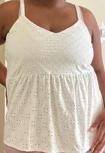 White Flower Spaghetti Strap Top