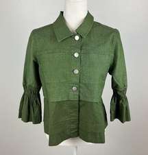 Kate & Mallory Green Button Front Jacket Size M