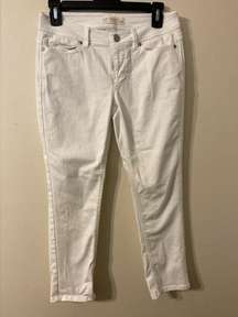 Womens J. Jill Authentic Fit Slim Ankle White Jeans Size 2 Petite Short