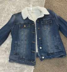 Vintage Charm Denim Fleece Jacket