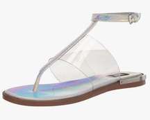 DKNY Ava Iridescent Ankle Strap Thong Sandals, NEW, Size 6, MSRP $120