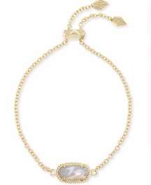 Kendra Scott Elaina Gold Adjustable Chain
Bracelet in Ivory Mother of Pearl