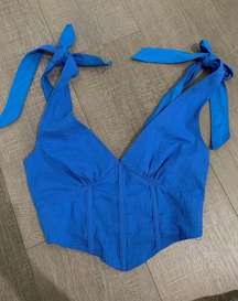 blue corset top