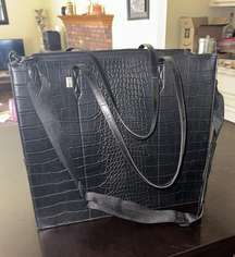 BÉIS The Large Work Tote In Black Croc