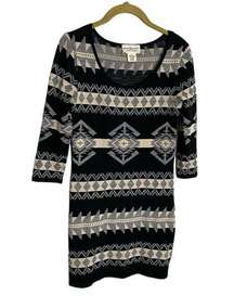 Denim & Supply Ralph Lauren Black Southwestern Knit Dress Small