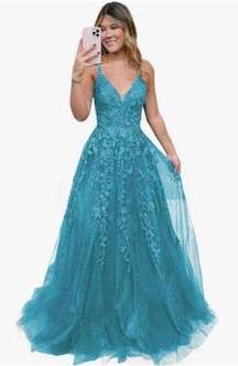 women’s v neck long prom dress