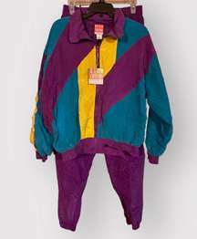 Washable Silks Women’s Vintage 90’s Large Silk Track Suit NWT