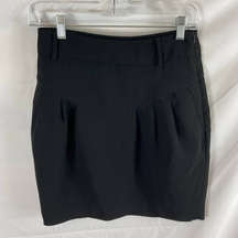 Zara Basic Pleated Black Mini Skirt XS