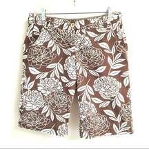 Boden brown floral Hawaiian Coconutgirl bermuda shorts 10