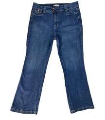 LEE Women 18 Medium (38x31) Blue Jeans Natural Bootcut Just Below Waist Denim ^