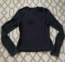 Black onyx cotton jersey long sleeve t-shirt size large