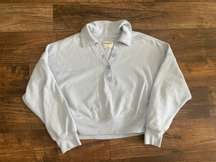 Light Blue Jonny Collar Button-Up Sweatshirt 