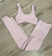 Pink Workout Bra and Leggings